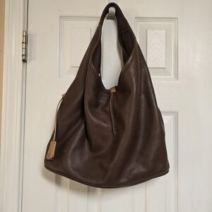 UGG Australia Large All Brown Leather  CLASSIC HOBO Shoulder Handbag Tote Purse